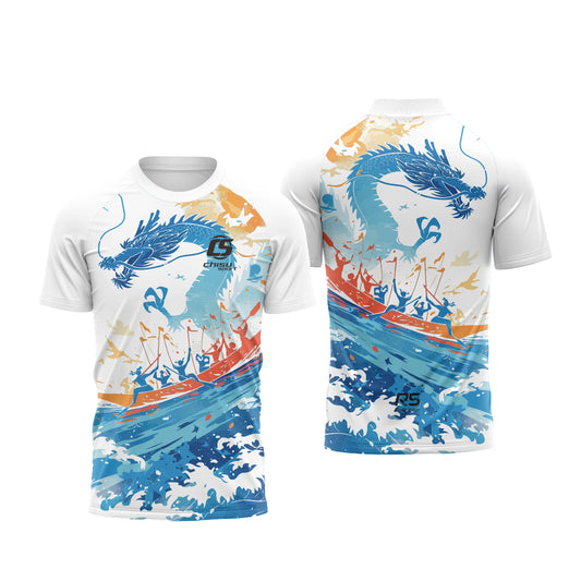 Sublimation Custom Dragon Boat Short-sleeved Tee Design Template 601