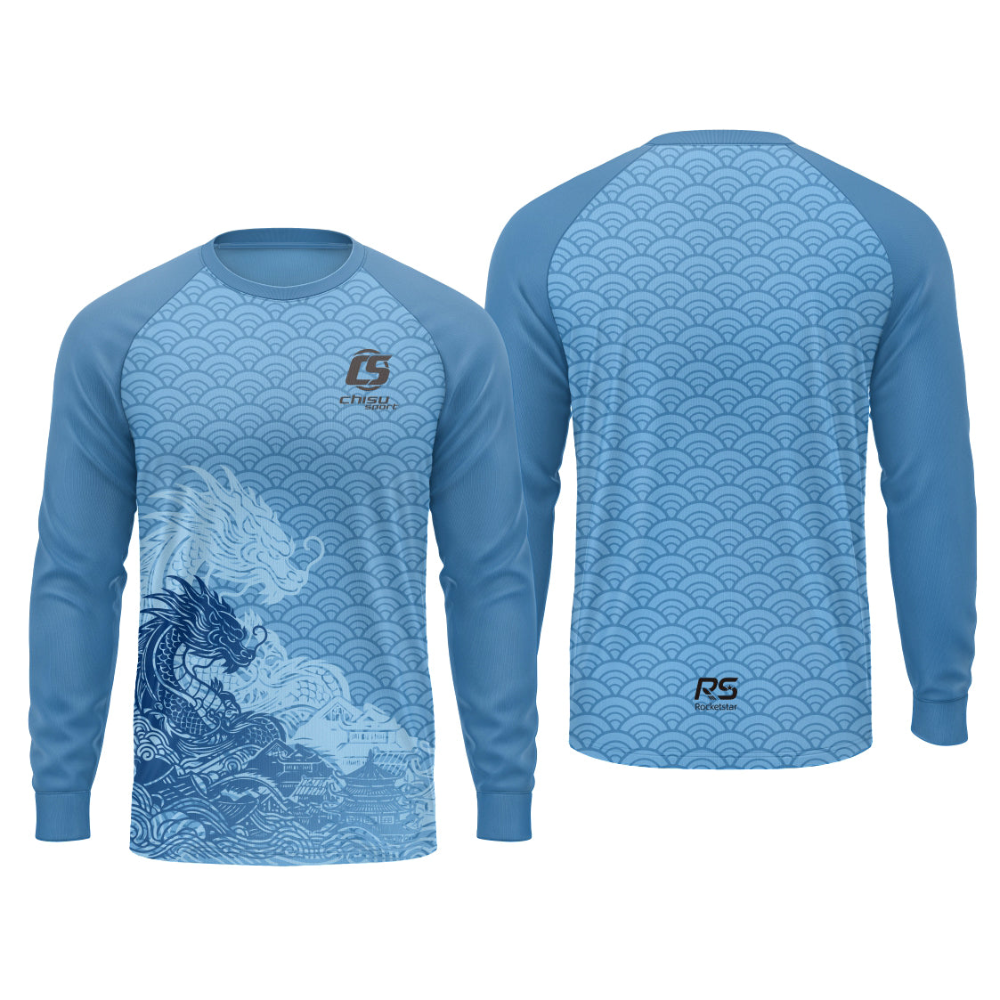 Sublimation Custom Dragon Boat Long sleeves jersey Design Template 601