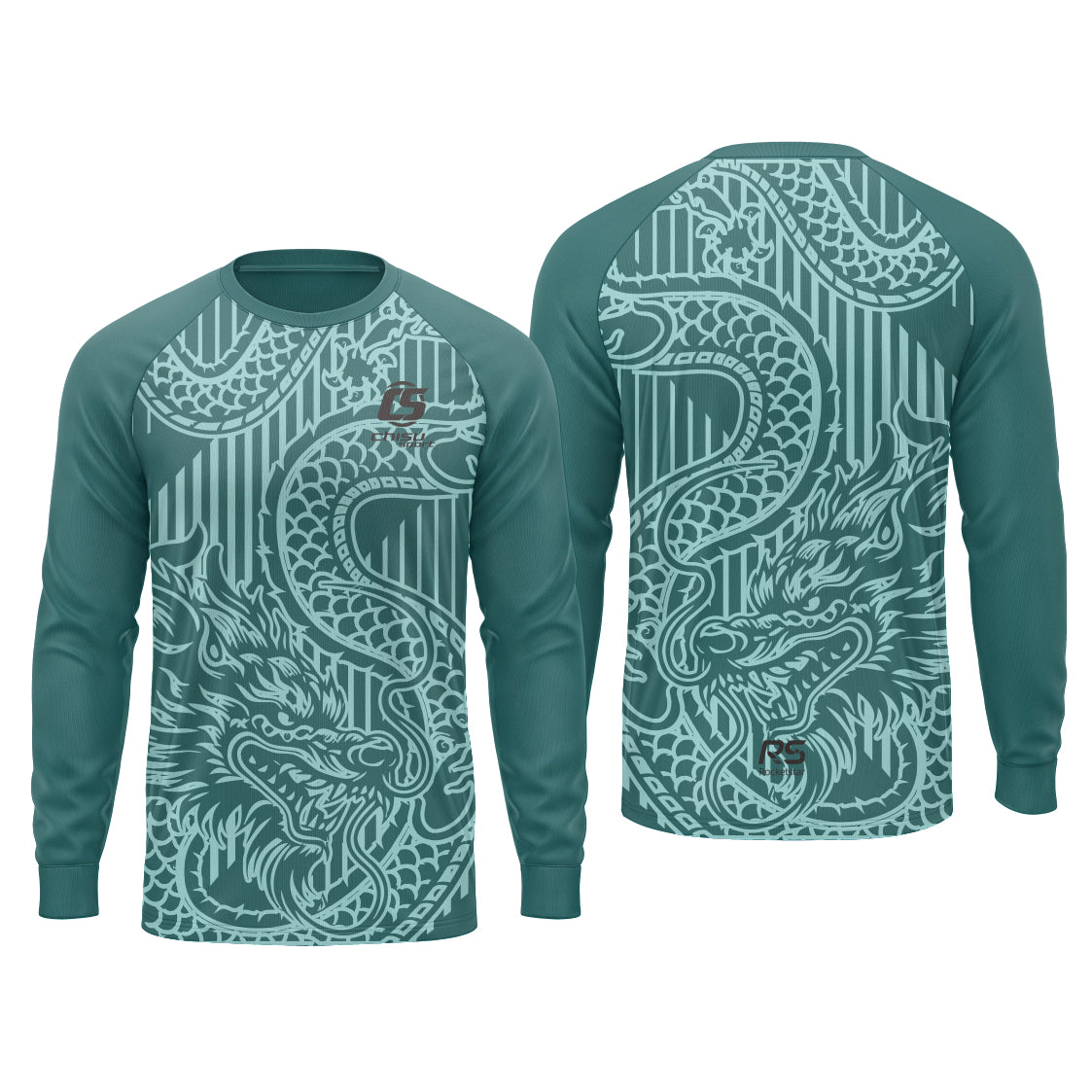 Sublimation Custom Dragon Boat Long sleeves jersey Design Template 601