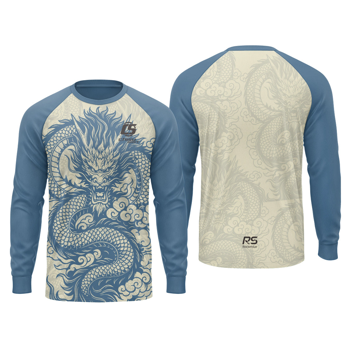 Sublimation Custom Dragon Boat Long sleeves jersey Design Template 601