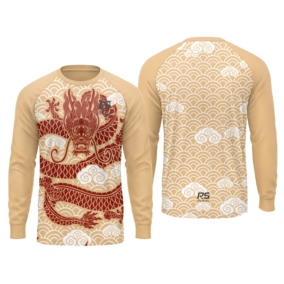 Sublimation Custom Dragon Boat Long sleeves jersey Design Template 601