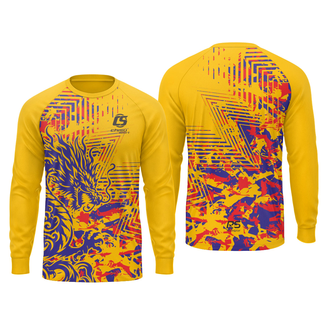 Sublimation Custom Dragon Boat Long sleeves jersey Design Template 601