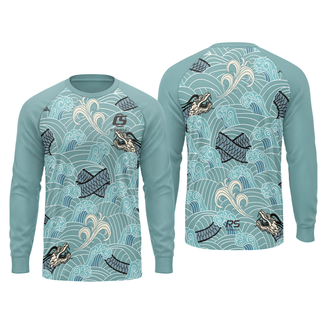 Sublimation Custom Dragon Boat Long sleeves jersey Design Template 601