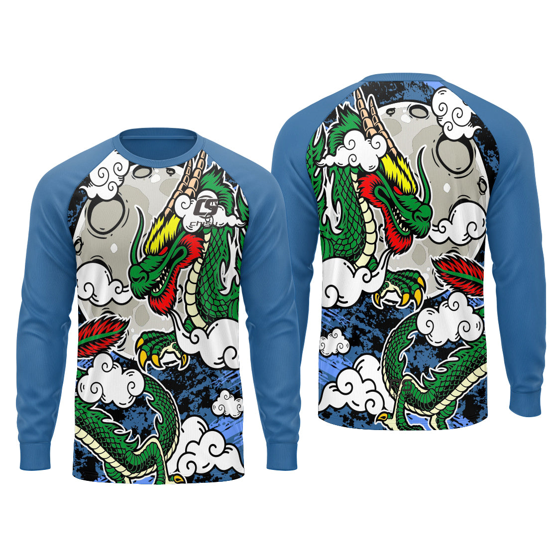 Sublimation Custom Dragon Boat Long sleeves jersey Design Template 601