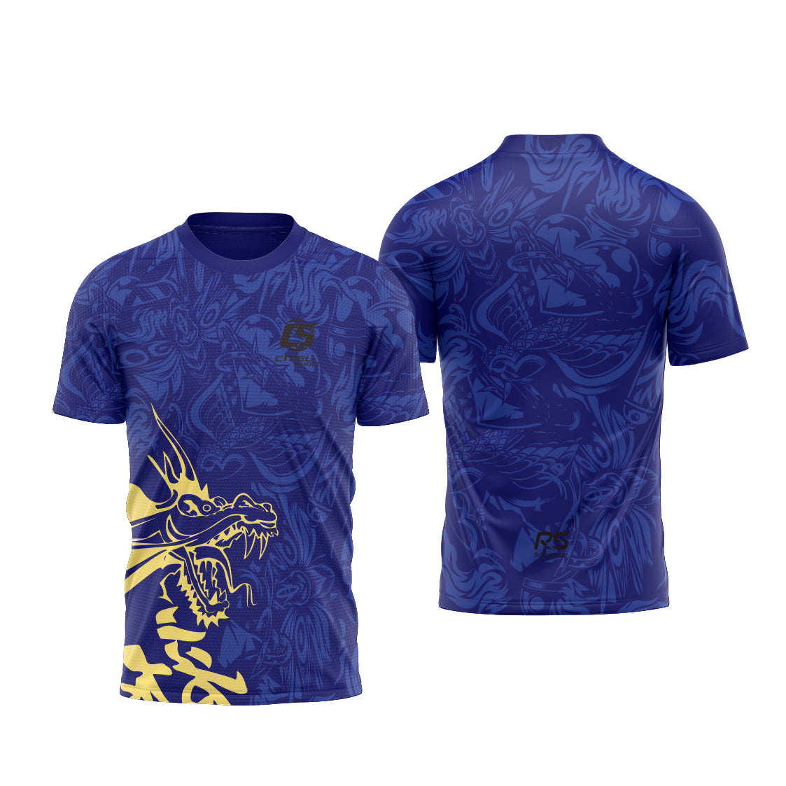 Sublimation Custom Dragon Boat Short-sleeved Tee Design Template 601