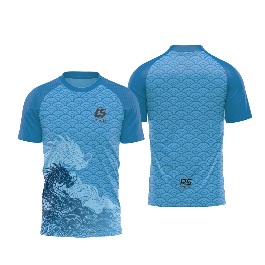 Sublimation Custom Dragon Boat Short-sleeved Tee Design Template 601