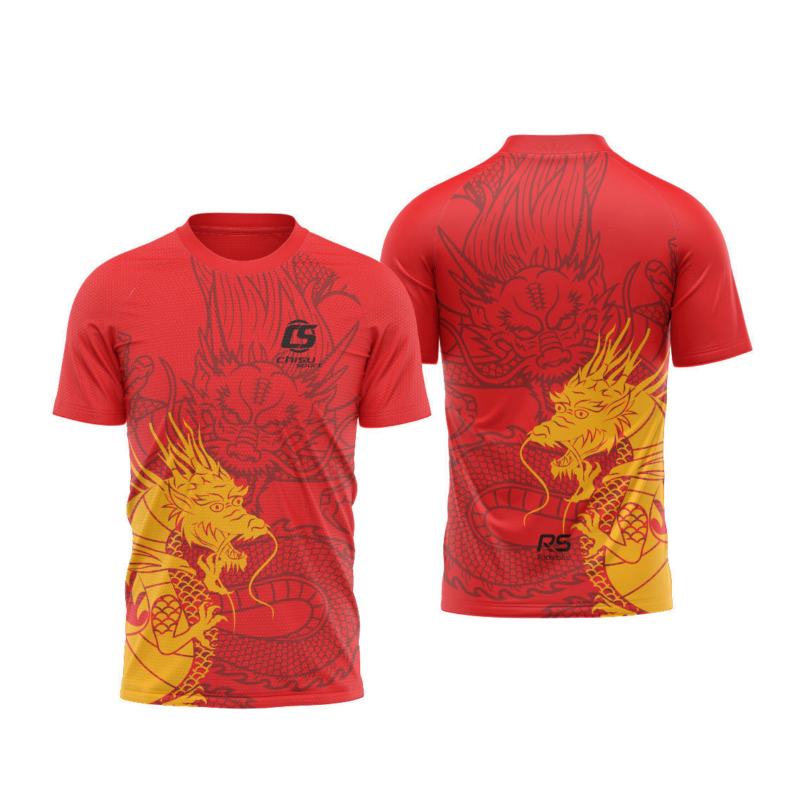 Sublimation Custom Dragon Boat Short-sleeved Tee Design Template 601