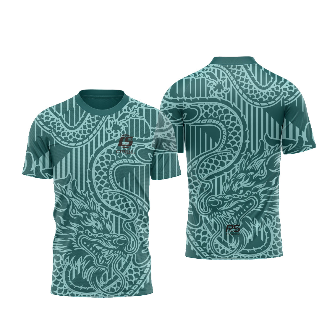 Sublimation Custom Dragon Boat Short-sleeved Tee Design Template 601