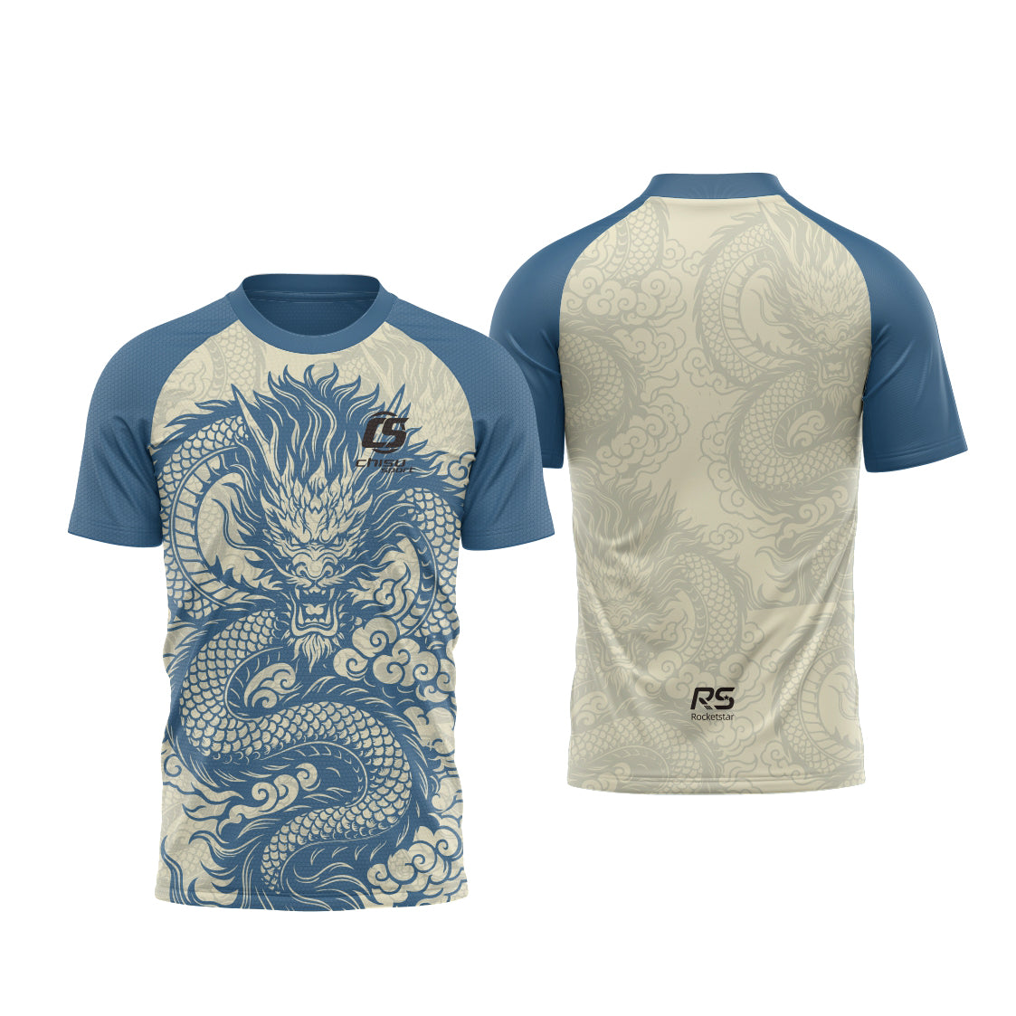 Sublimation Custom Dragon Boat Short-sleeved Tee Design Template 601