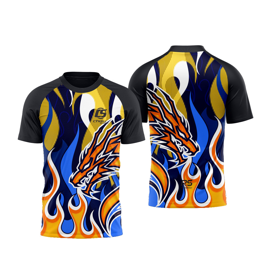 Sublimation Custom Dragon Boat Short-sleeved Tee Design Template 601