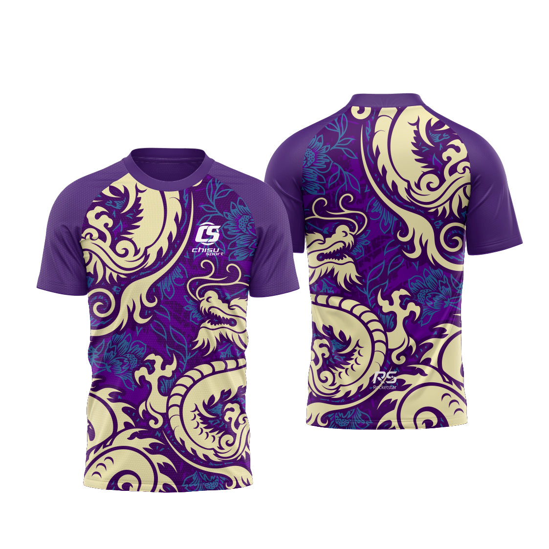 Sublimation Custom Dragon Boat Short-sleeved Tee Design Template 601