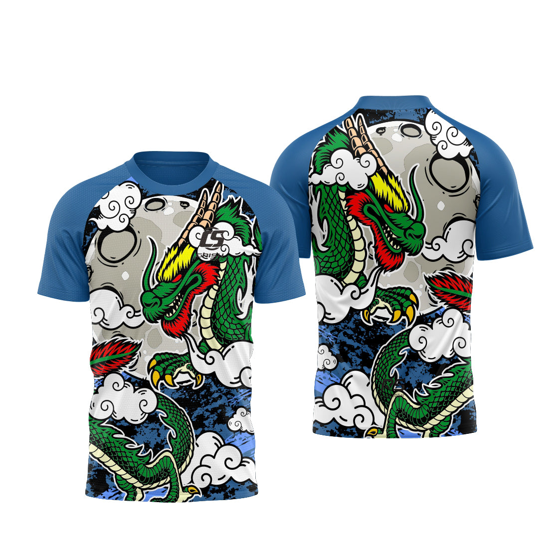 Sublimation Custom Dragon Boat Short-sleeved Tee Design Template 601