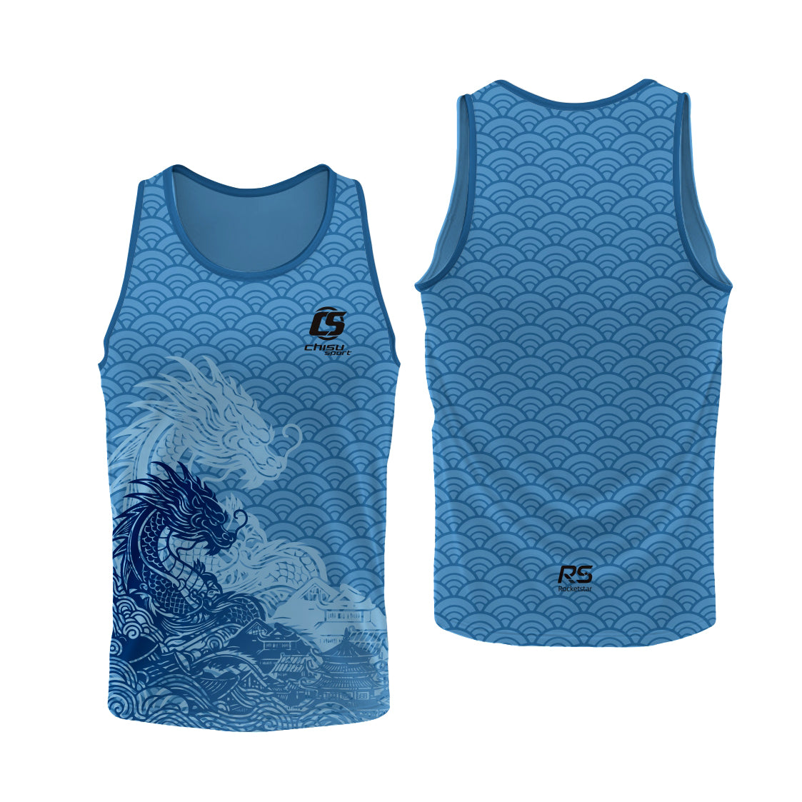 Sublimation Custom Dragon Boat Singlet Top Tank Design Template 601