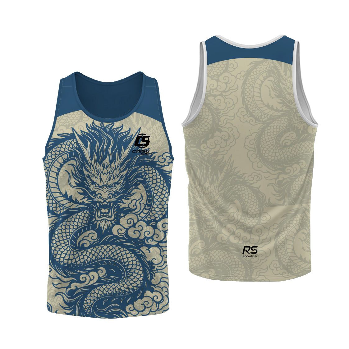 Sublimation Custom Dragon Boat Singlet Top Tank Design Template 601
