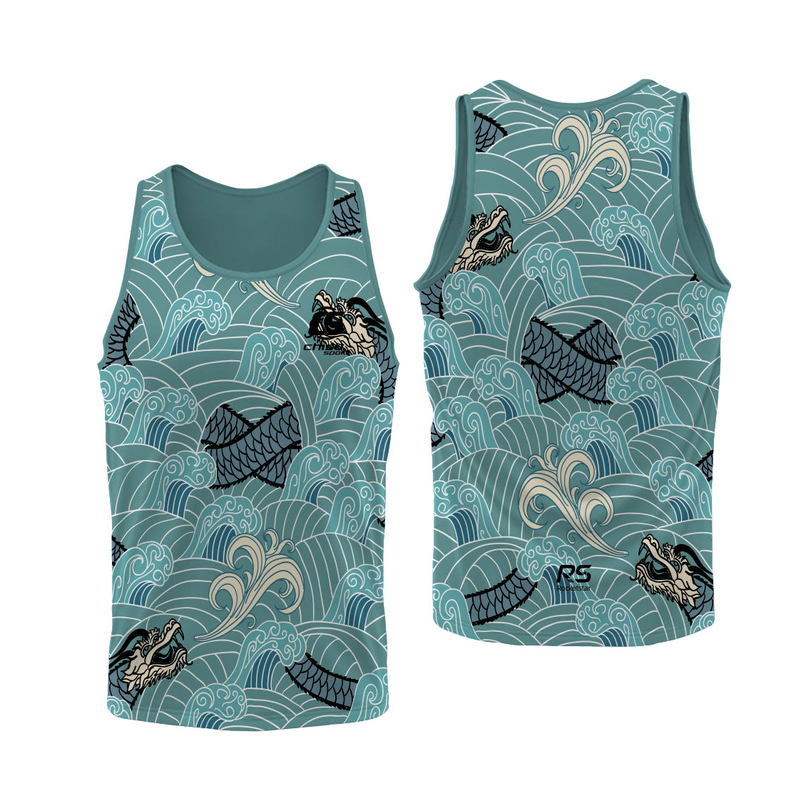 Sublimation Custom Dragon Boat Singlet Top Tank Design Template 601