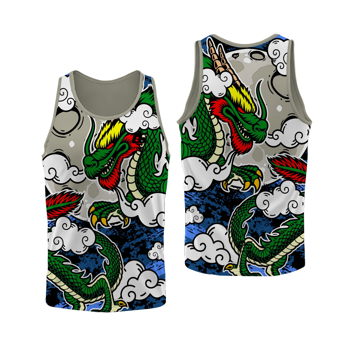 Sublimation Custom Dragon Boat Singlet Top Tank Design Template 601